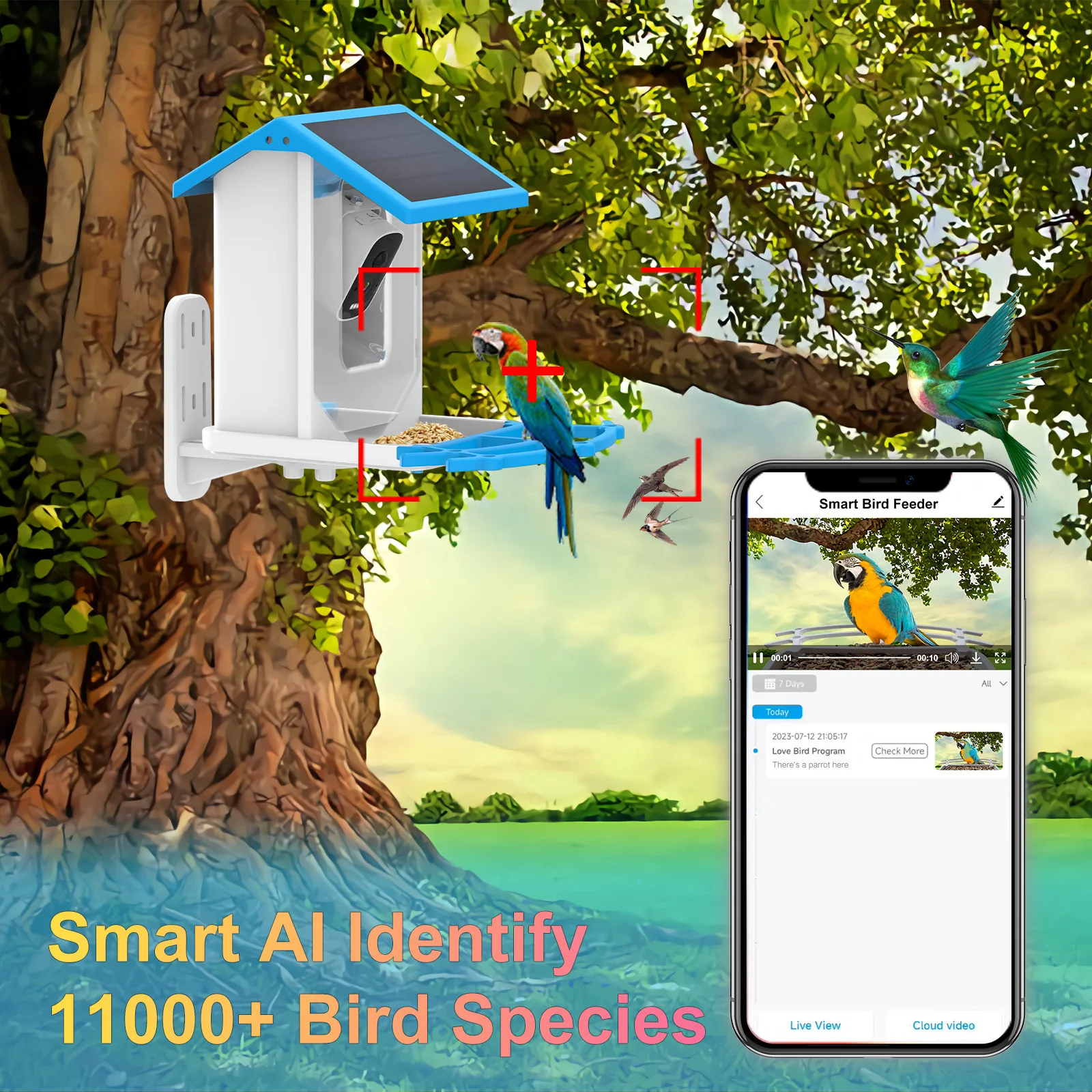 2KスマートWi-Fi接続のバードフィーダーカメラ。高画質、 - Bird Feeder Camera Wifi Smart Ai のレビューと価格
