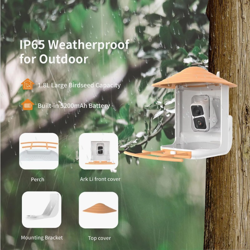 2L IP66 AIスマートバードフィーダー カメラ付き ワ - Bird Feeder Camera Wifi Smart Ai のレビューと価格