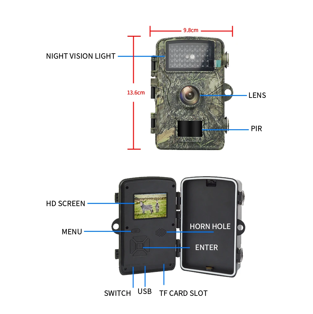 トレイルカメラ 16MP 1080P 赤外線ナイトビジョン  - Night Vision Trail Camera Infrared Leds のレビューと価格