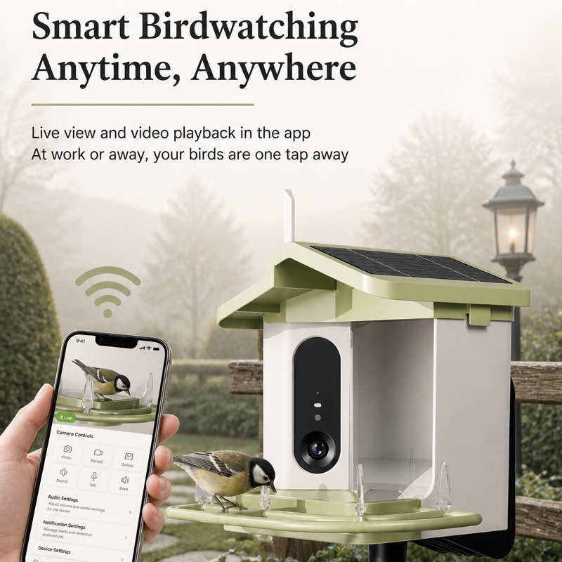 太陽光発電式バードフィーダー。カメラ搭載、スマートAI機能、 - Bird Feeder Camera Wifi Smart Ai のレビューと価格