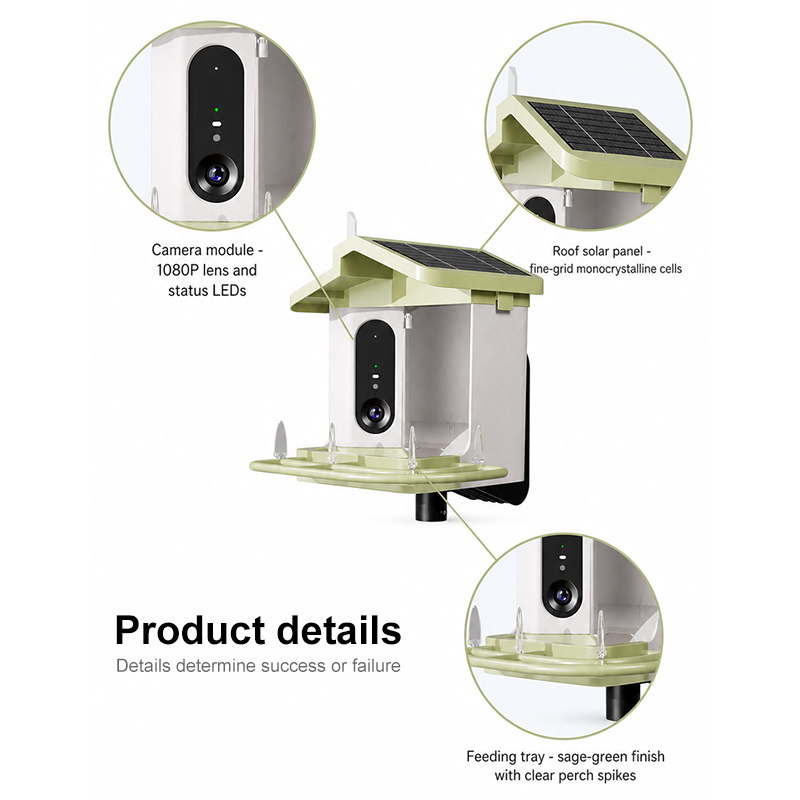 太陽光発電式バードフィーダー。カメラ搭載、スマートAI機能、 - Bird Feeder Camera Wifi Smart Ai のレビューと価格