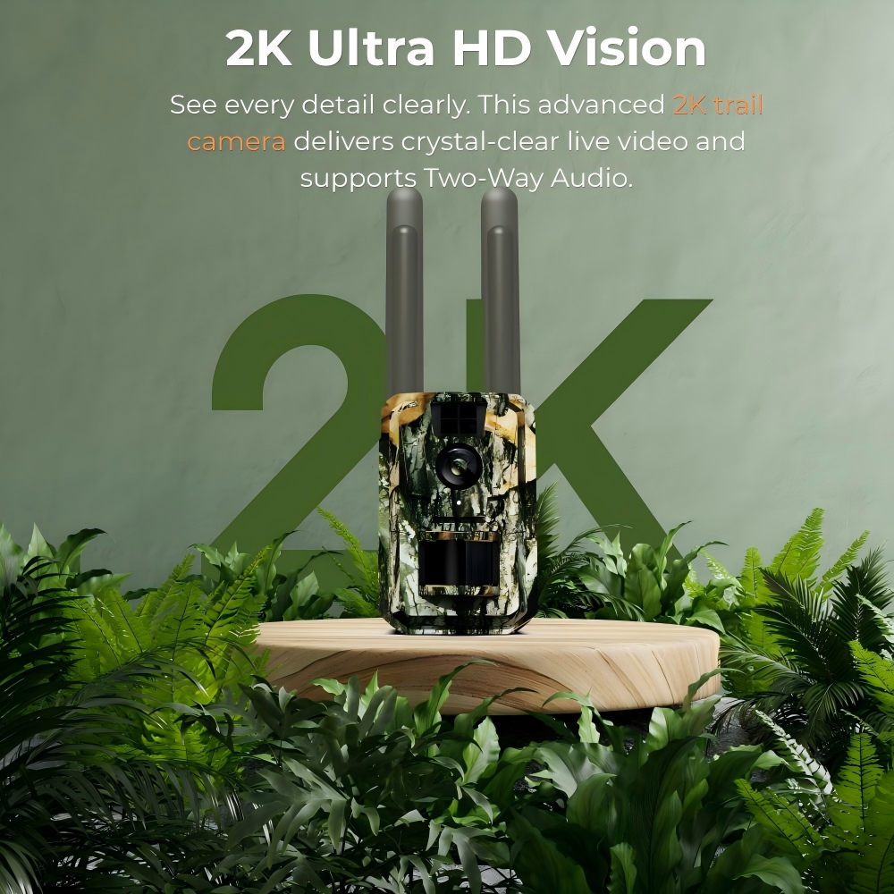 4G LTEセルラートレイルカメラ 48MP 2K ソーラー - Hunting Game Camera Night Vision No Glow のレビューと価格
