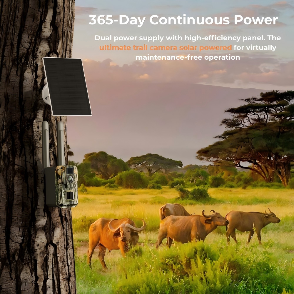 4G LTEセルラートレイルカメラ 48MP 2K ソーラー - Hunting Game Camera Night Vision No Glow のレビューと価格