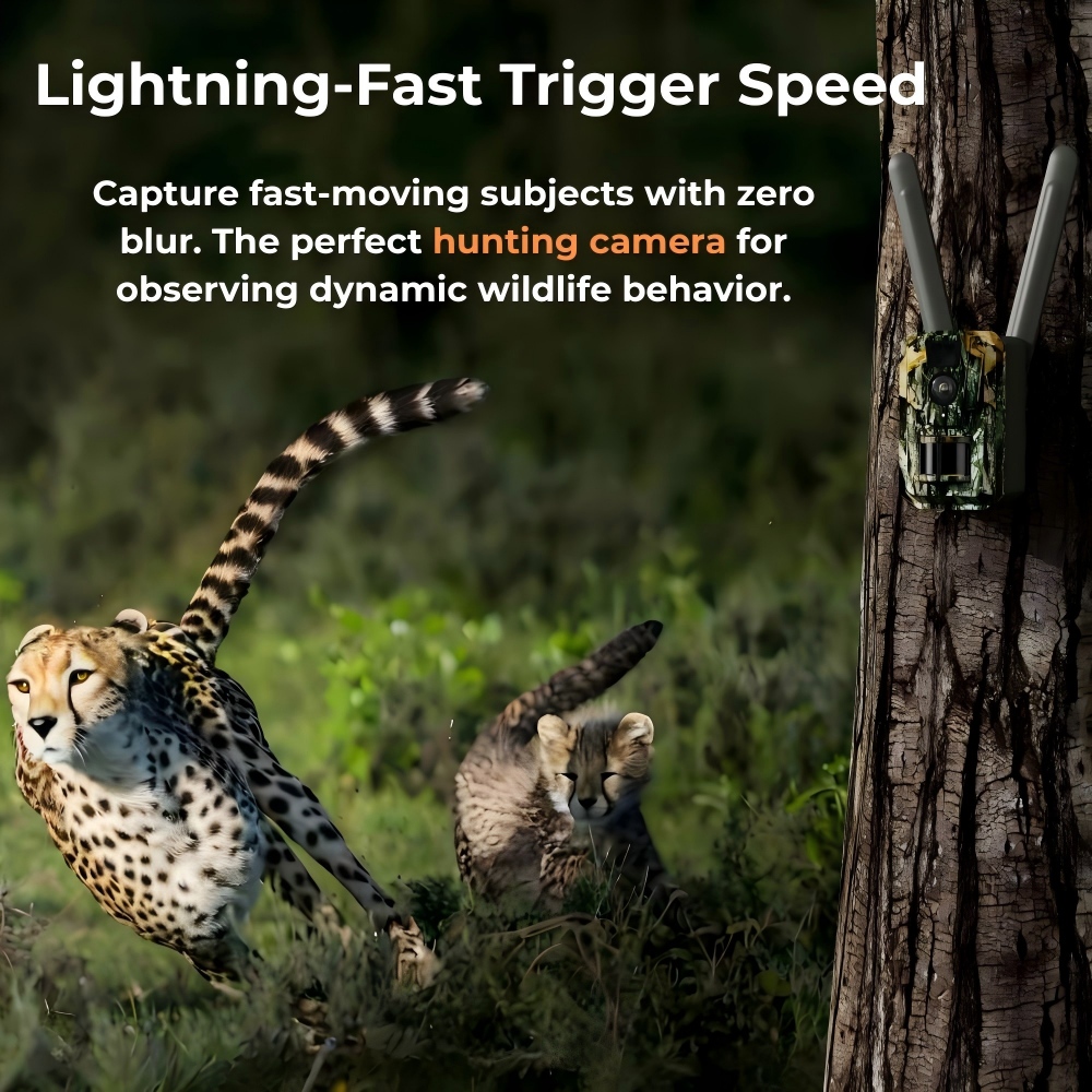 4G LTEセルラートレイルカメラ 48MP 2K ソーラー - Hunting Game Camera Night Vision No Glow のレビューと価格