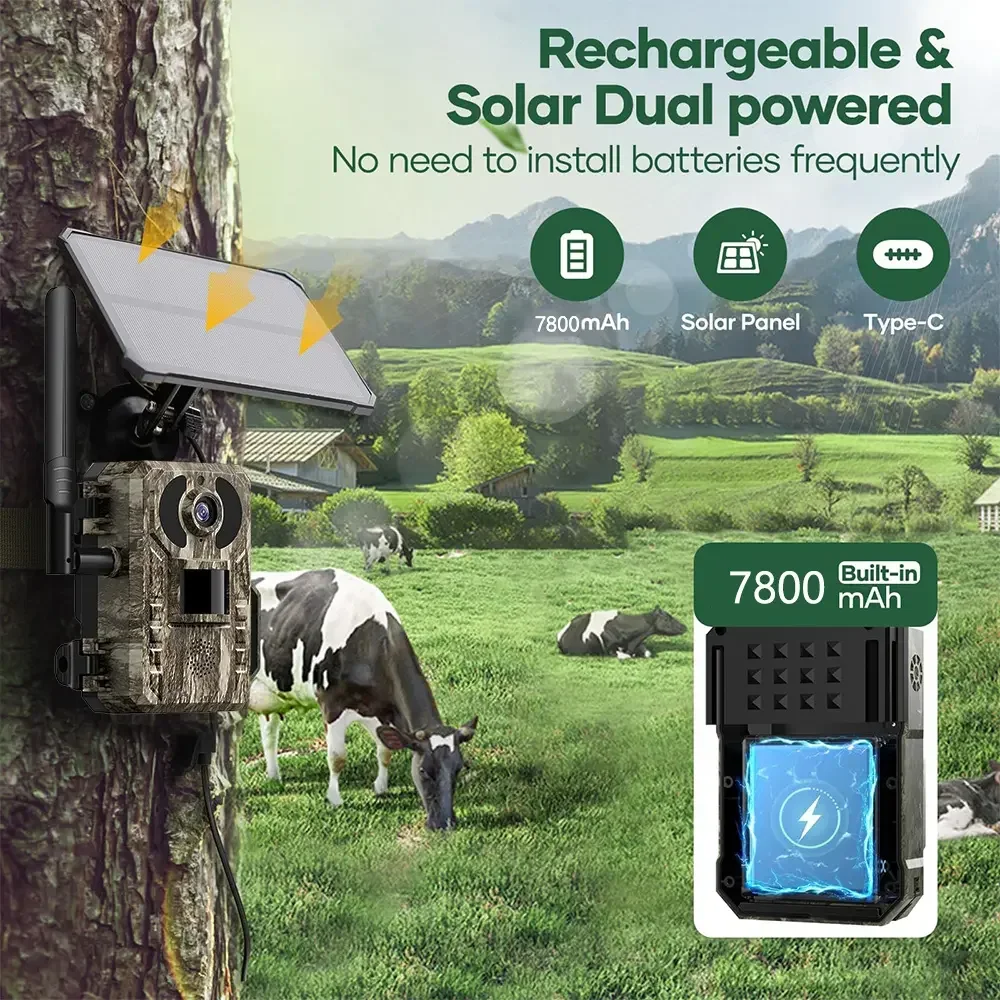 4G LTEセルラートレイルカメラ 8K 48MP ゲームカ - Hunting Game Camera Night Vision No Glow のレビューと価格