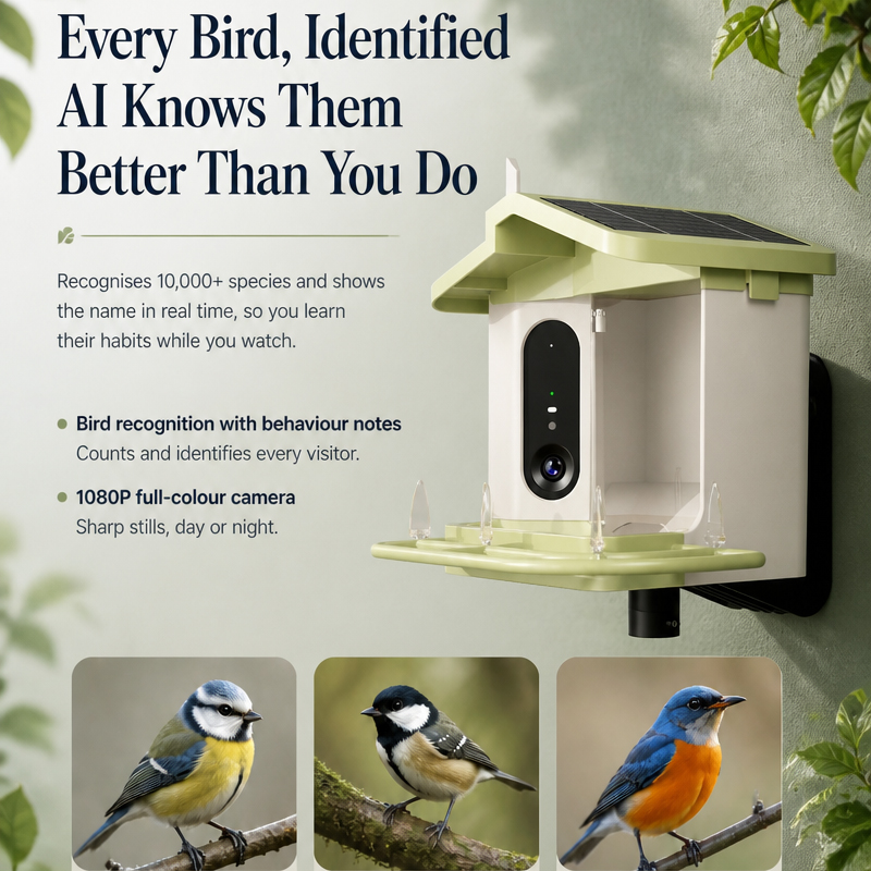 カメラ付きのWi-Fi対応スマートバードフィーダー。AIによ - Bird Feeder Camera Wifi Smart Ai のレビューと価格