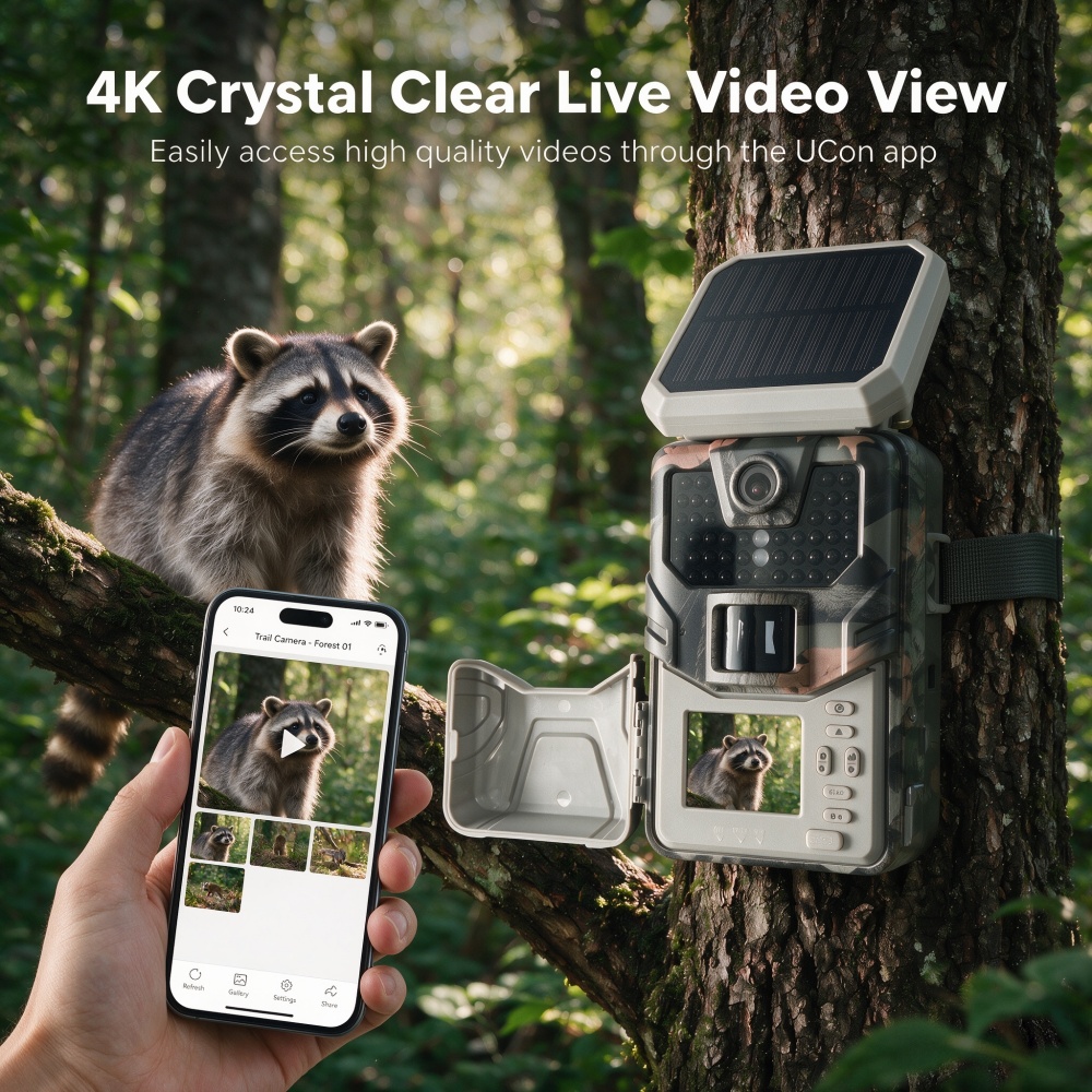 屋外ソーラー式48MP 4K 4Gアプリ制御LTE赤外線ナイ - Night Vision Trail Camera Infrared Leds のレビューと価格